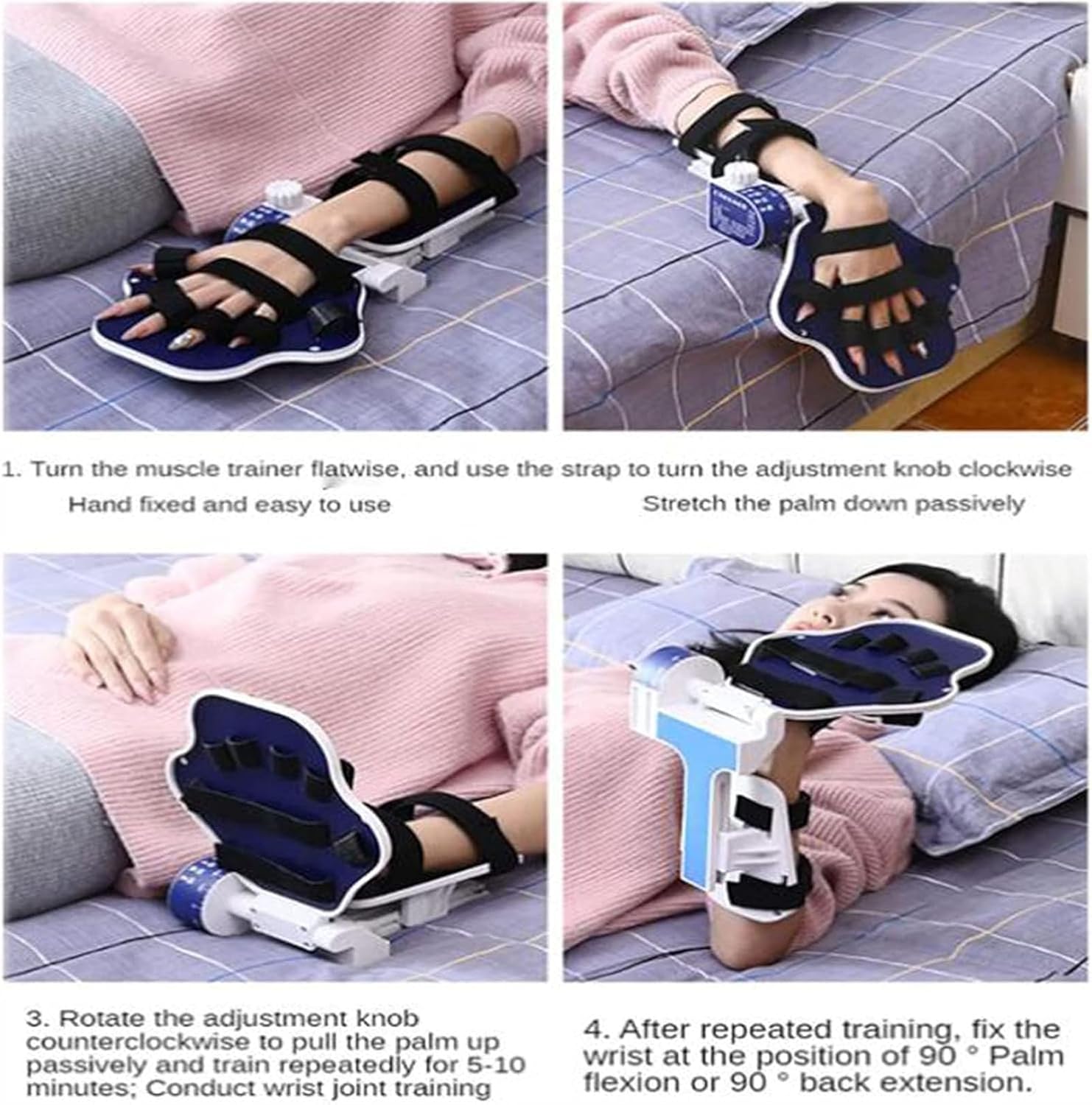 GaRcan Rehabilitation Trainer Wrist Drive,Finger Splint,Wrist Training Orthosis Device Brace Support Flex Spasm Extension Board Splint Apoplexy Hemiplegia(Universal for Left And Right)