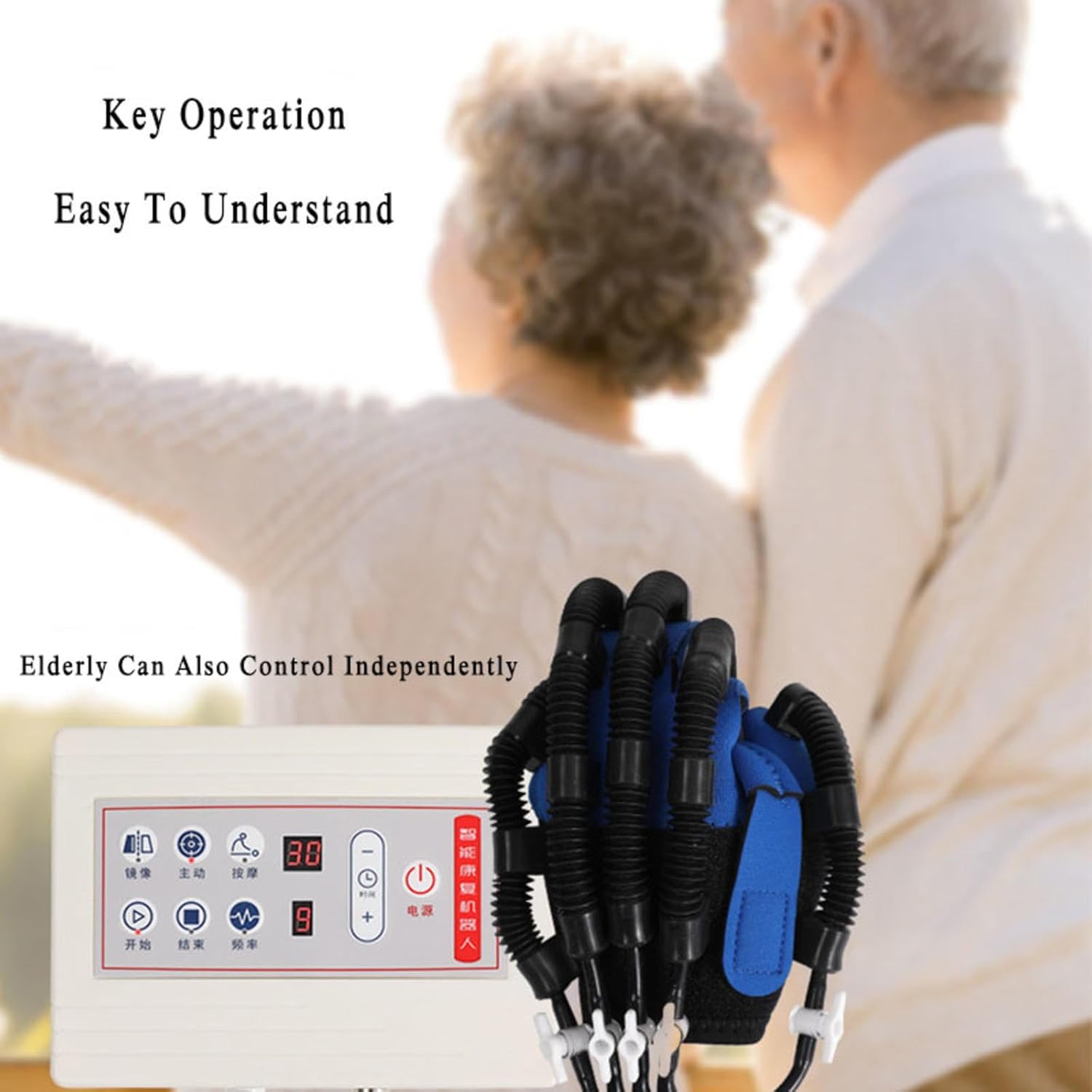 Robot Glove Hand Training Rehabilitation Stroke Hemiplegia Finger Exerciser for Stroke Hemiplegia Hand Function Recovery Relief Finger Cramps,Right-L