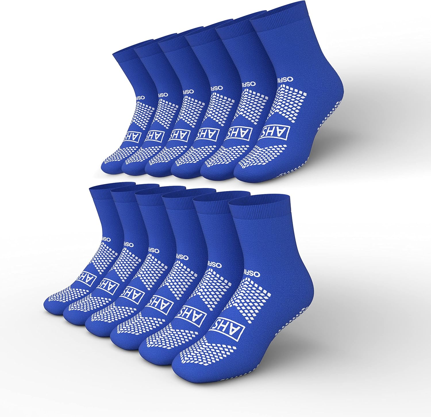 AMERICAN HOSPITAL SUPPLY No Skid Socks | Blue One Size Fits Most Grip Socks with Elastic Cuff | Pack of 48 Grip Socks