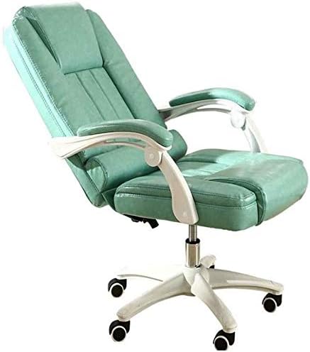 Ergonomic High Back Leather Swivel Desk Chair with Armrests Lumbar Support Adjustable Height Perfect for E Sports Girls Cute Lunch BreaksWhite