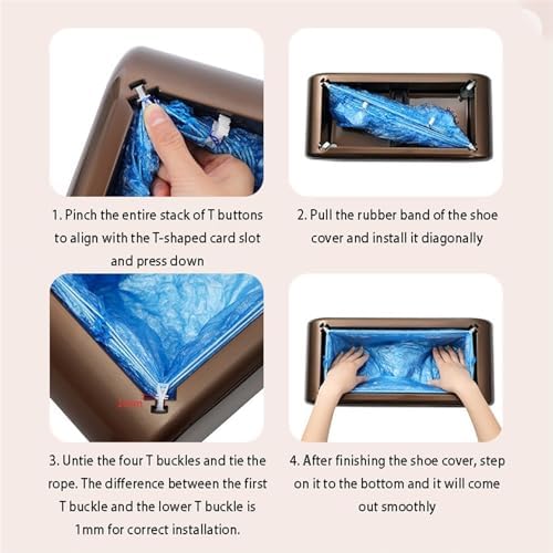 Automatic Shoe Cover Dispenser - 100 Non-Slip Disposable Shoe Covers for Home, Office, Factory & Events - Portable, Easy-to-Use Solution for Clean Floors