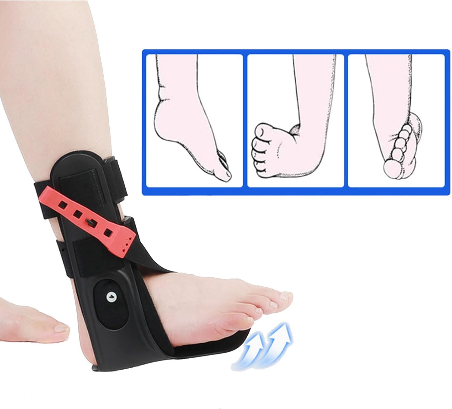 AFO Drop Foot Brace, Unisex Ankle Foot Orthosis, Orthosis Ankle Foot Support with Comfortable Inflatable Airbag, for Hemiplegia Stroke Shoes Walking (Left-L