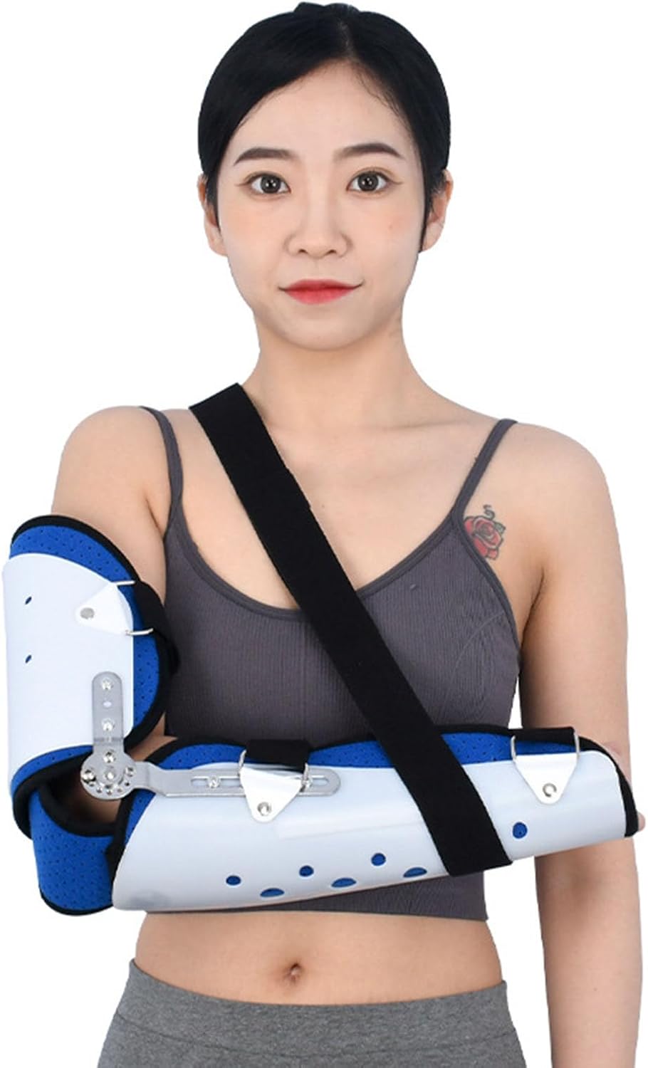 Hinged Elbow Brace Adjustable Post Elbow Brace with Sling Stabilizer Splint Arm Injury Recovery Support After Surgery for Post, Surgery Recovery, Ligament and Tendon Repa-Left