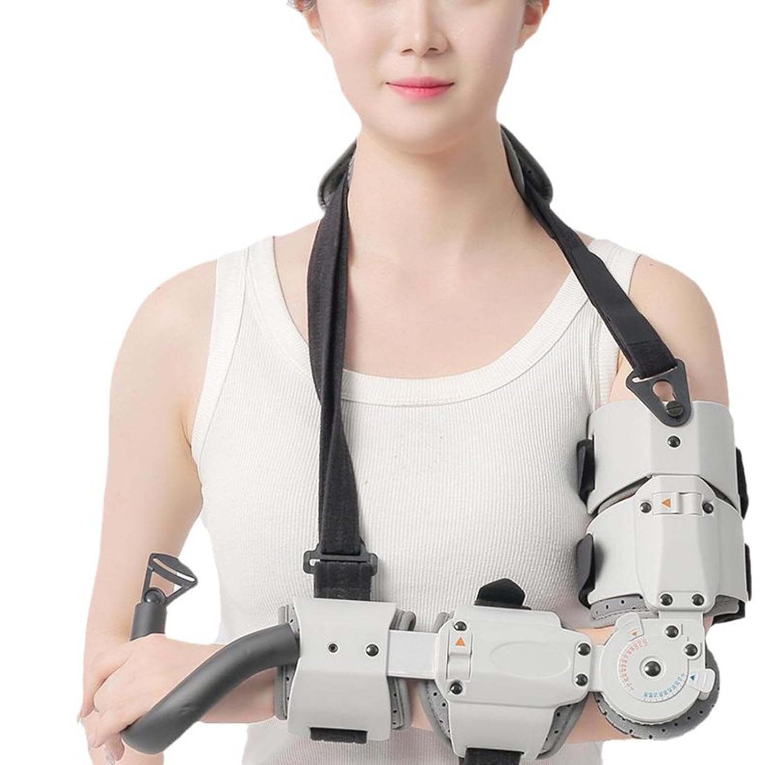 Adjustable Hinged Elbow Brace, Elbow Splint Immobilizer for Adult Men Women, Hand Arm Splint for Arm Fracture Dislocation Sprain Forearm Postoperative Rehabilitation,right