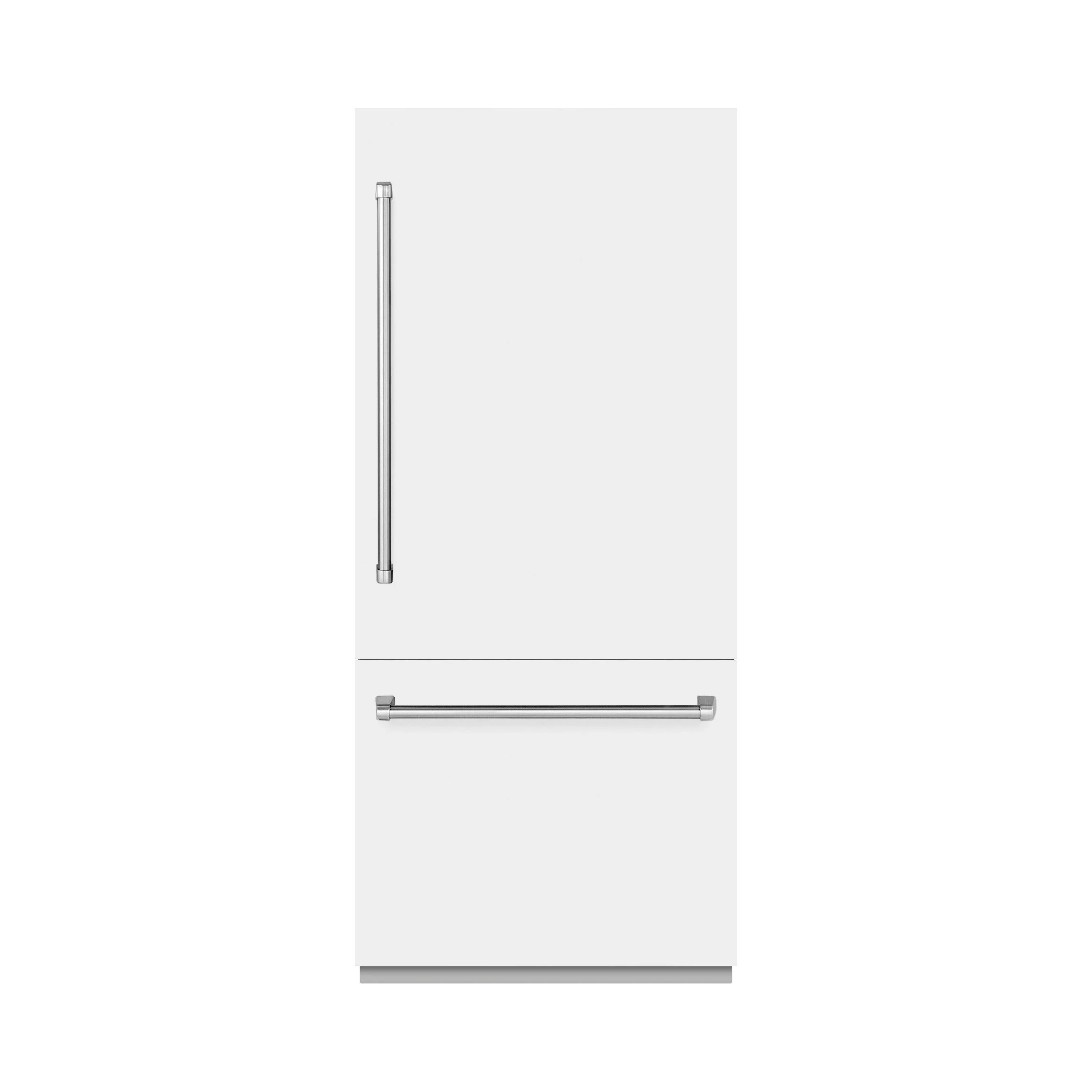 ZLINE 36-Inch  19.8 Cu. Ft. Built-In Bottom Freezer Refrigerator with Water Dispenser and Ice Maker in White Matte with Graphite Gray Interior (GRBIT-WM-36)