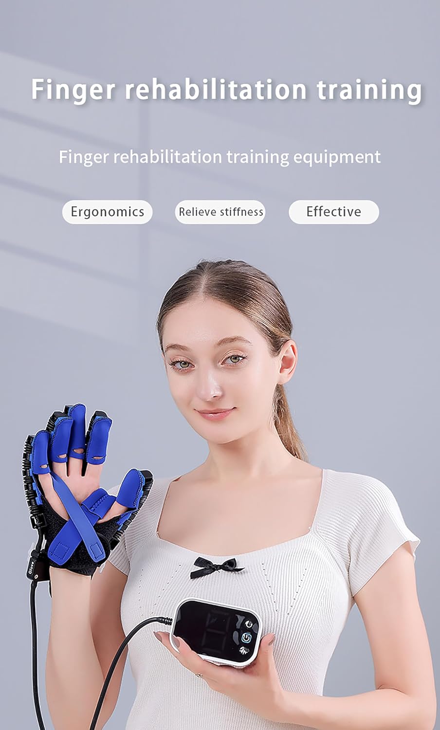 Upgraded Rehabilitation Robot Gloves, Hemiplegia Hand Stroke Recovery Equipment, with Strength Adjustment, Paralysis & Arthritis Patients