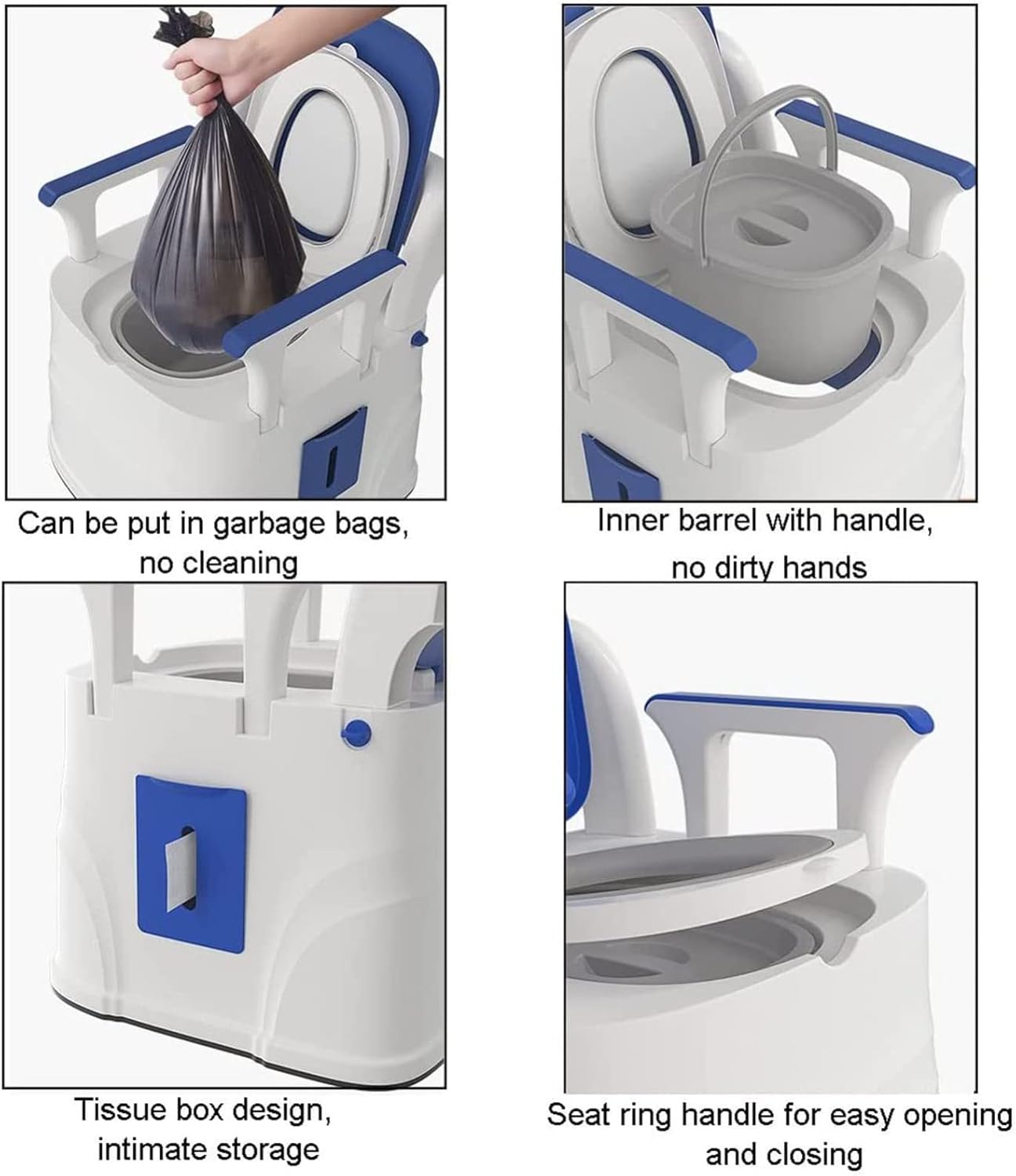 Bedside Commode, Bedside Toilet with Padded Seat and Back Commode Chair for Home Use 3 in 1 Portable Toilet Chair for The Elderly Disabled with a Bucket