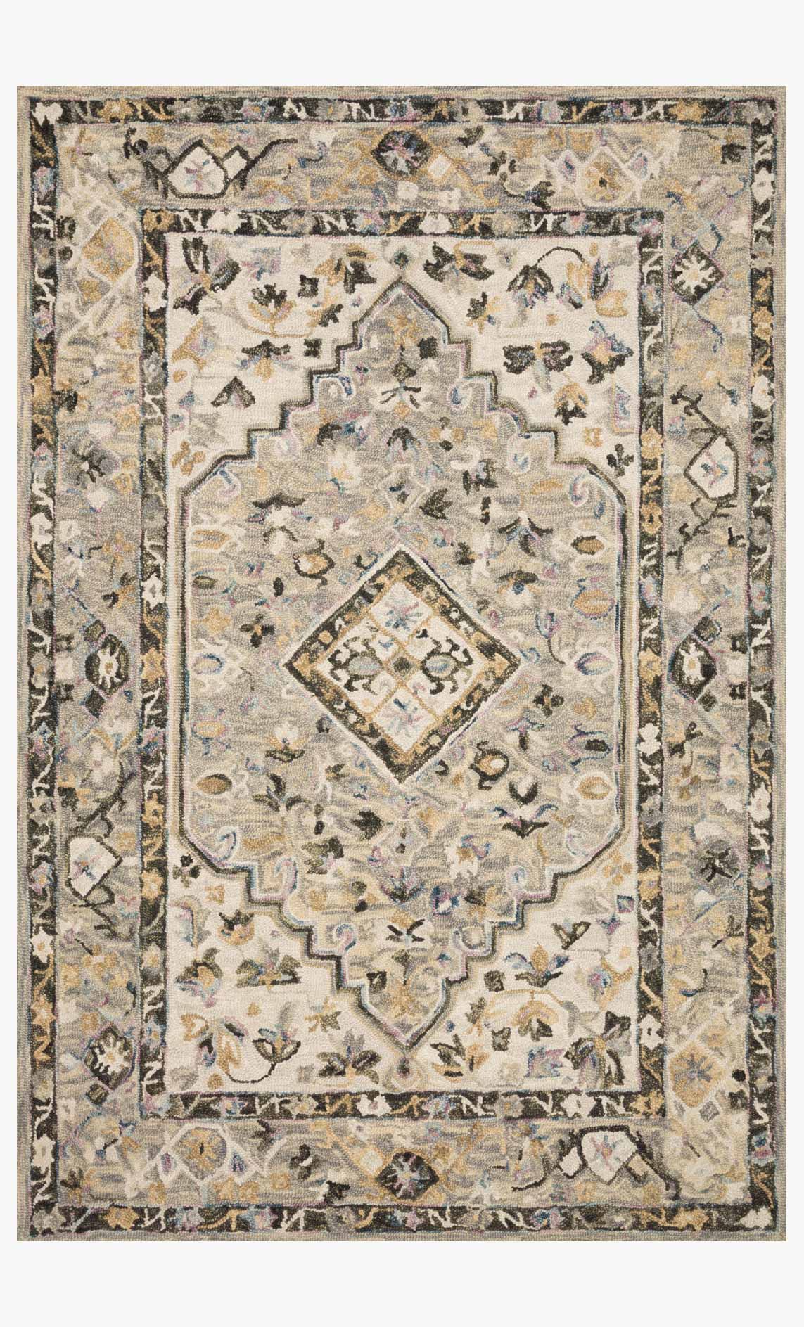 Loloi II Beatty Collection - Traditional Hooked Rug in Grey & Ivory (BEA-01)