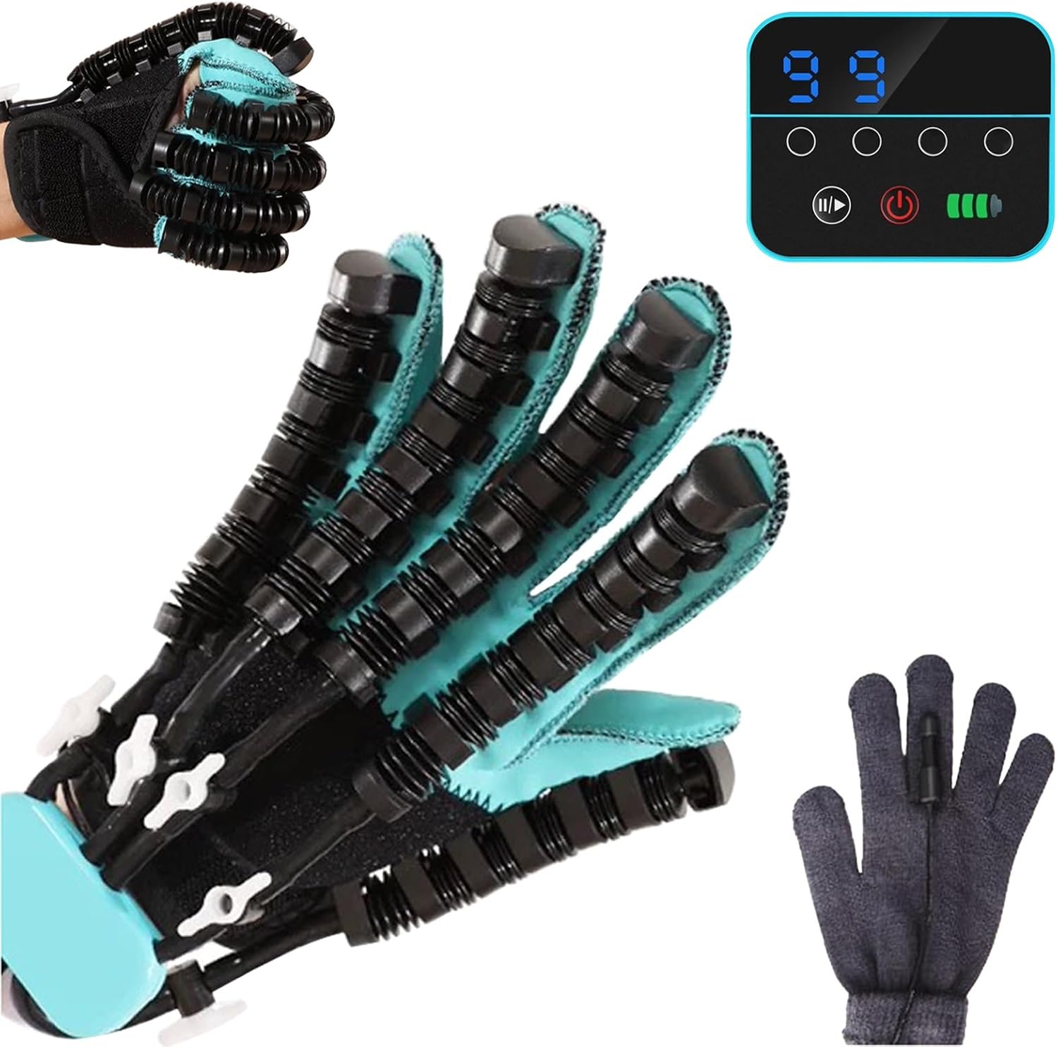 WOLWES Hand Rehabilitation Robot Gloves, Functional Hand Stroke Recovery Equipment For Hand Dysfunction Patients, Stroke Rehabilitation Gloves,Self Training Finger Rehabilitation Device(Left hand,L)