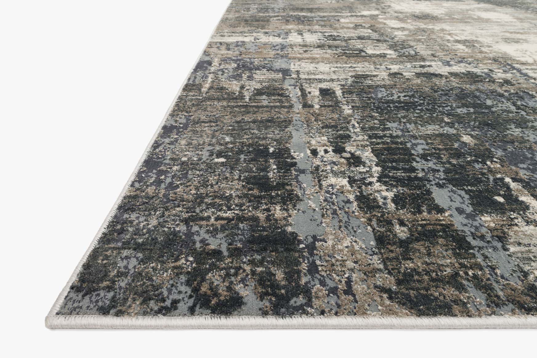 Loloi Cascade Collection - Contemporary Power Loomed Rug in Ivory & Charcoal (CAS-03)