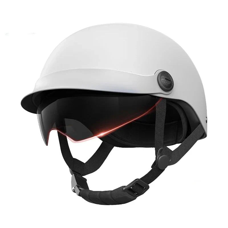 Retro Matte Motorcycle Half Helmet with Sun Visor