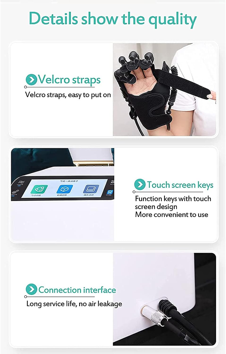 Nerve Massager Manual Training Exercise Five Fingers Rehabilitative Orthoses Soft Resting Hand Splint for Flexion Contracture,Left,S