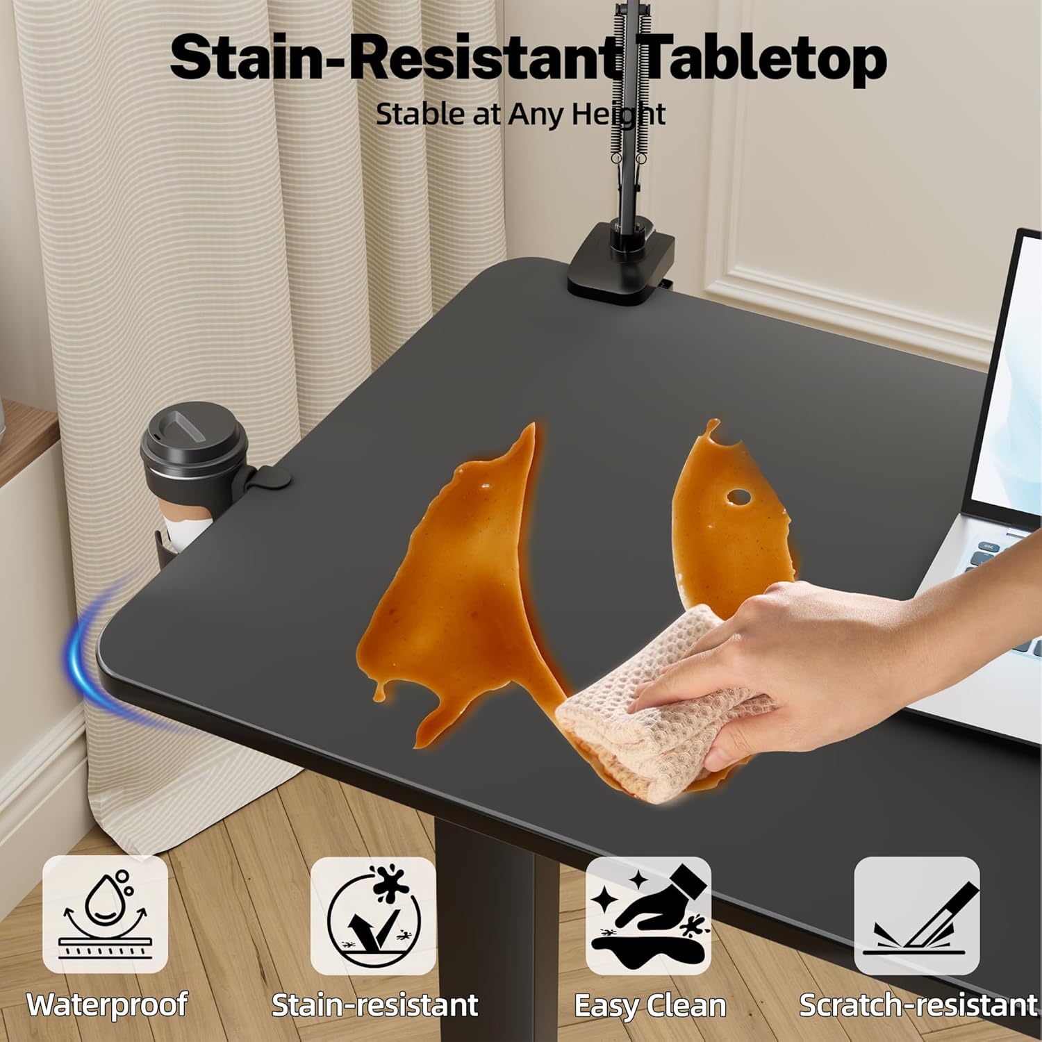 Adjustable Overbed Bedside Table with Wheels(31.2