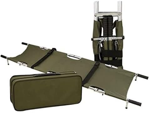 Folding Portable Medical Stretcher with Wheels, Aluminum Alloy Patient Transport Stretcher for Home, Hospital, Ambulance & Outdoor Use, Lightweight & Foldable, 159kg Weight Capacity