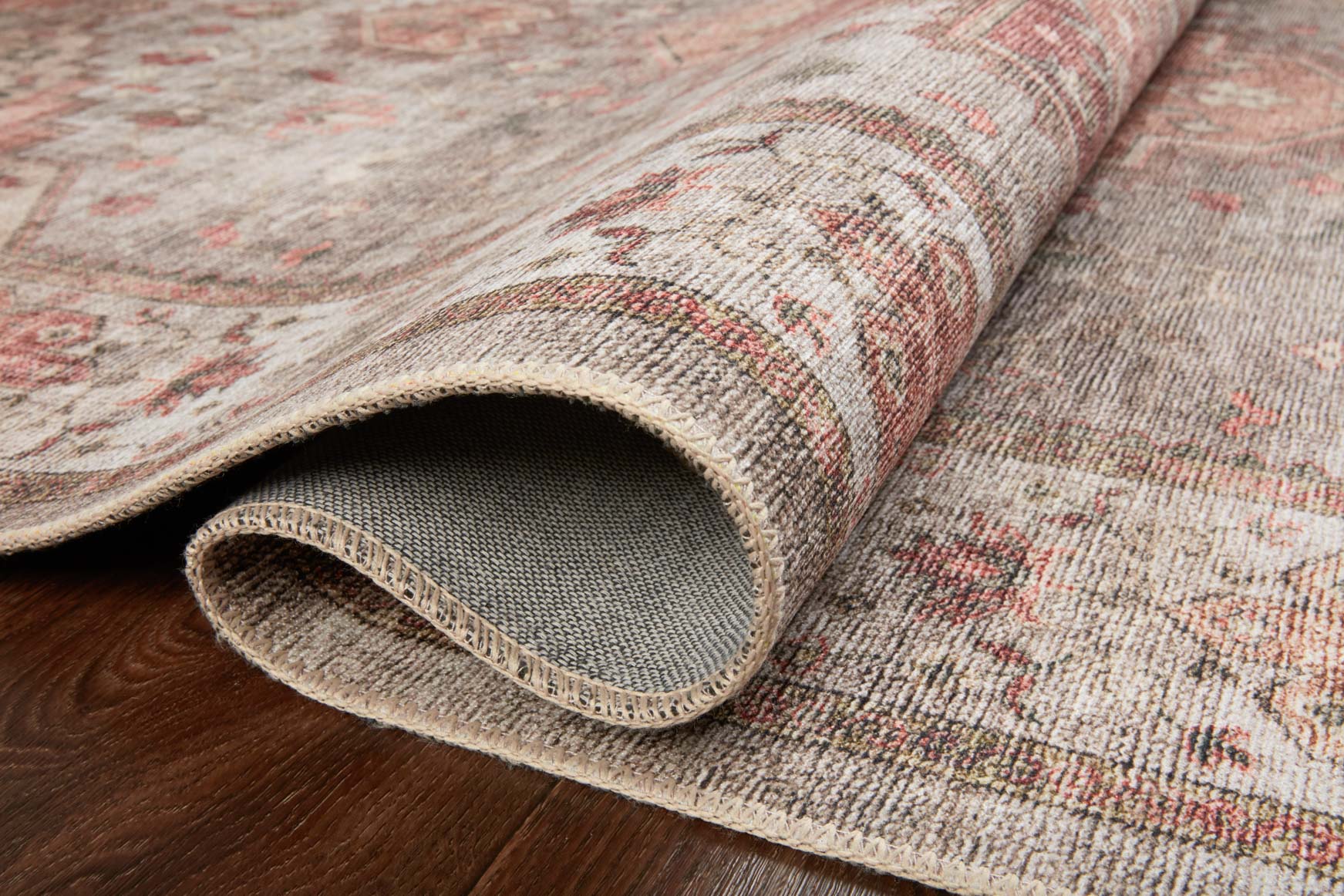 Loloi II Heidi Collection - Traditional Power Loomed Rug in Dove & Spice (HEI-02)