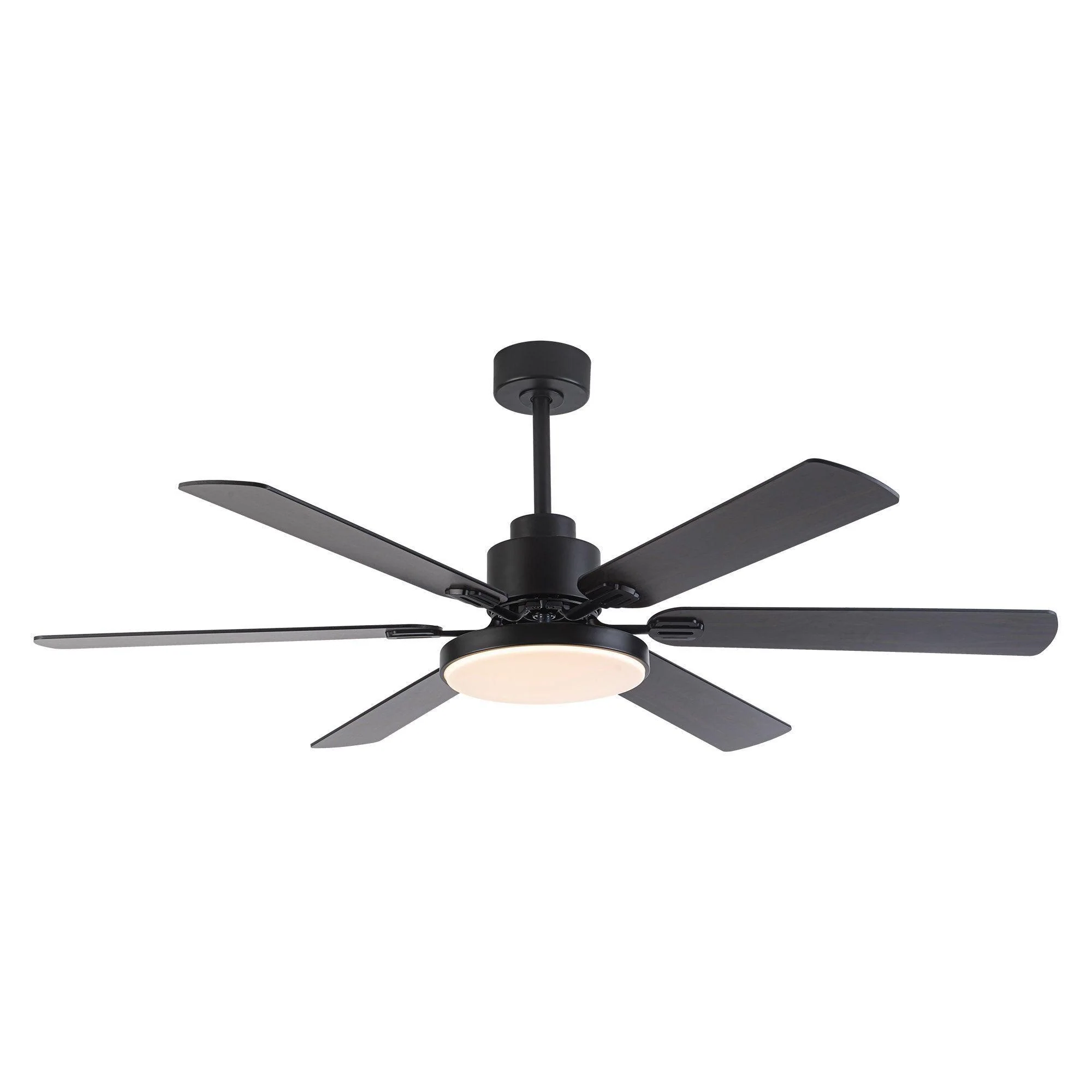 Parrot Uncle 60-Inch Industrial DC Motor Downrod Mount Reversible Ceiling Fan with Lighting and Remote Control (F8252110V)