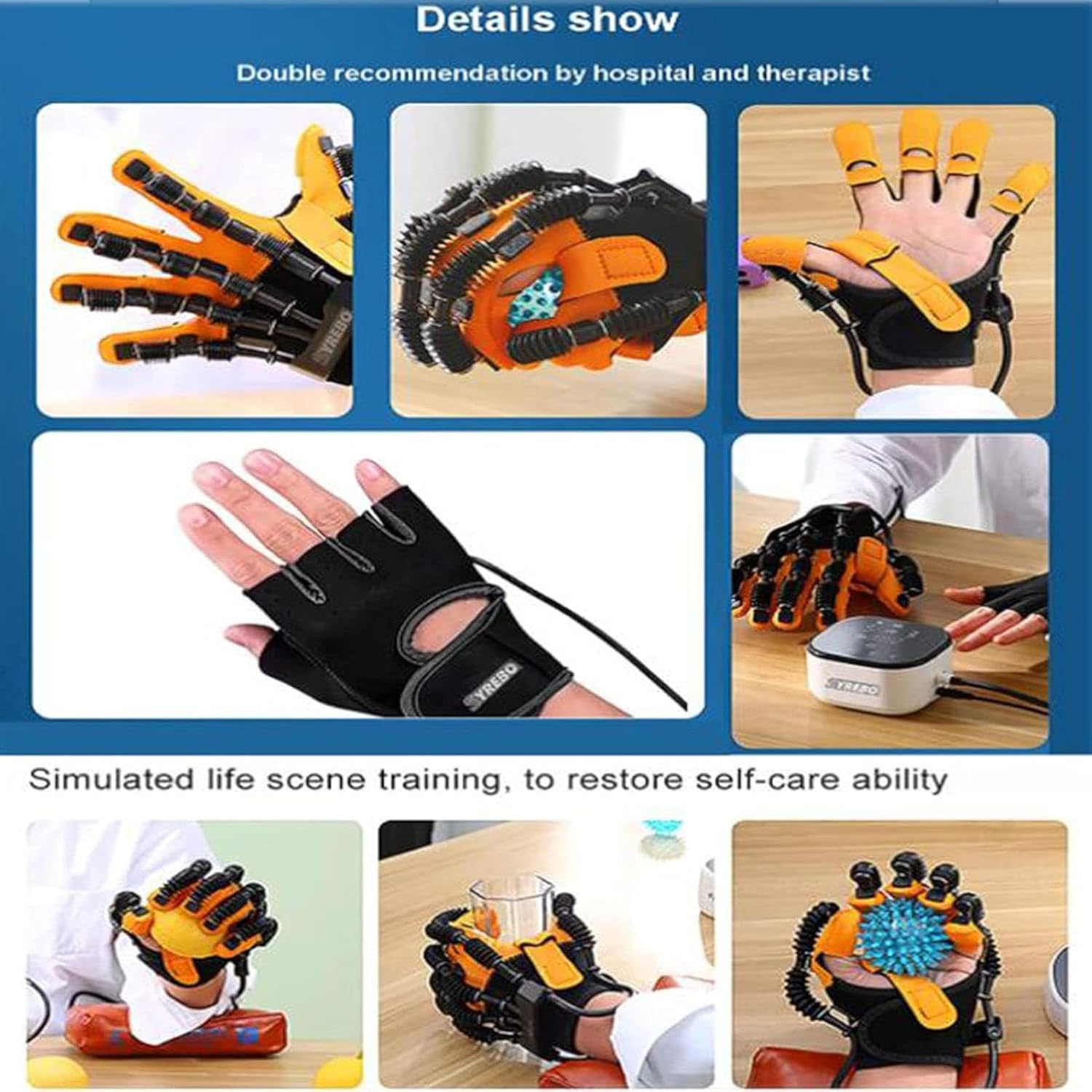 Hemiplegia Finger Rehabilitation Trainer Robot Gloves,Finger Rehabilitation Gloves for Stroke Patients,Finger Straightening Brace Guard Protector,Child
