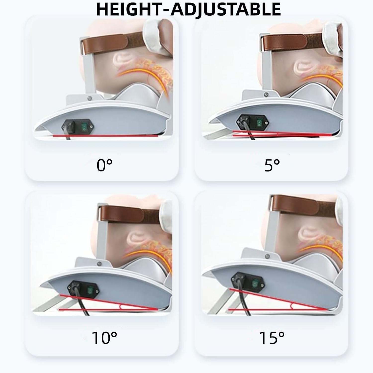 Cervical Neck Traction Device, Electric Cervical Spine Massager, 4-Point Positioning Support, with Remote Control, for Neck Pain Relief, Relieve Muscle Tension
