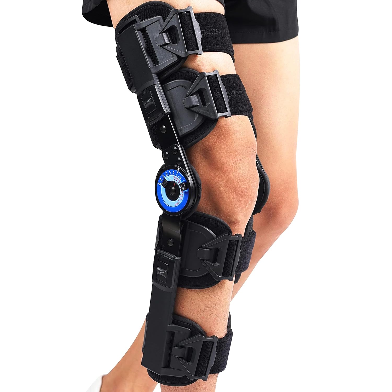 Orthomen Post Op Knee Brace, Hinged ROM Knee Brace for Recovery Stabilization, ACL, MCL and PCL Injury, Adjustable Medical Orthopedic Support Stabilize for Men and Women