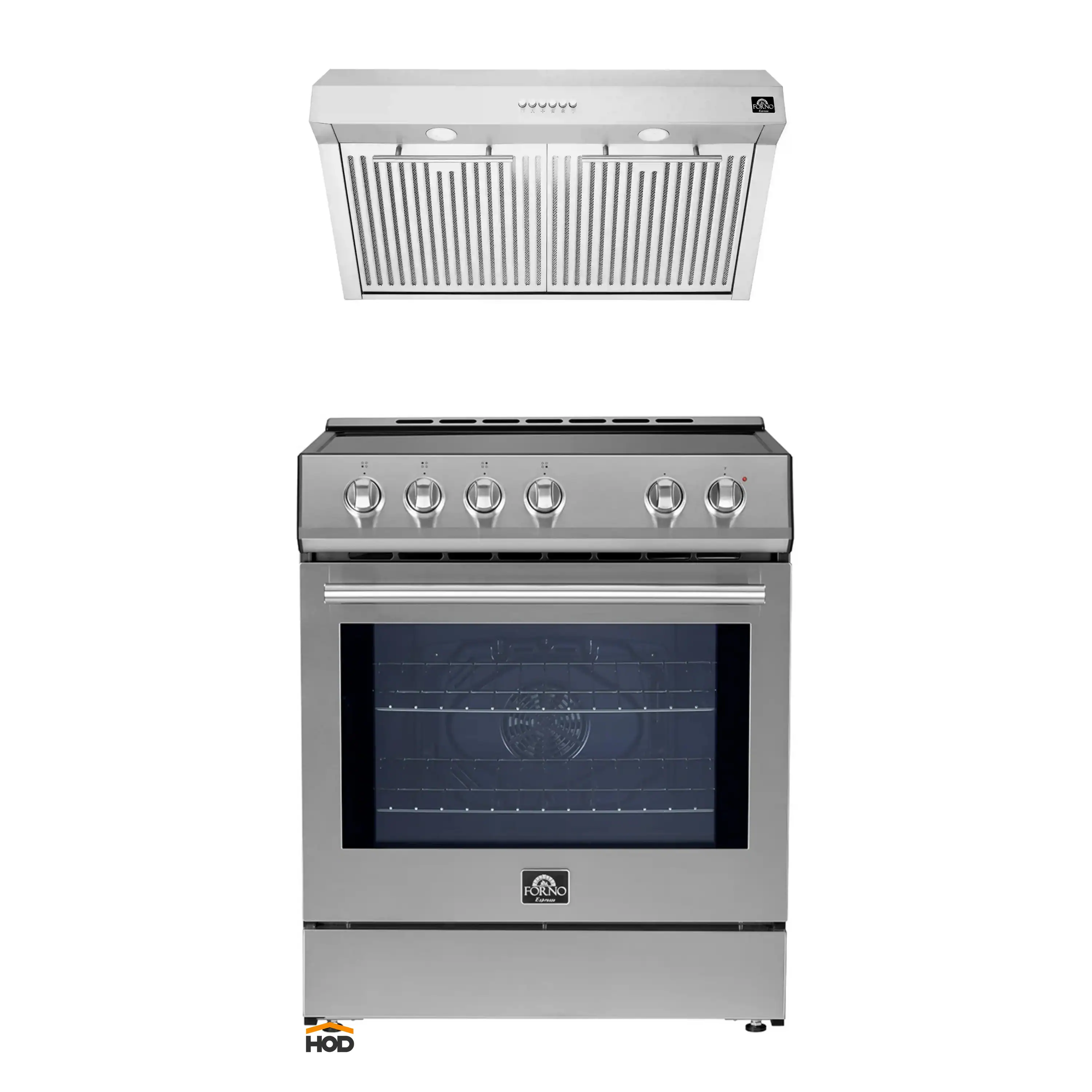 Forno 2-Piece Appliance Package - 30-Inch Induction Range, and Under Cabinet Range Hood in Stainless Steel
