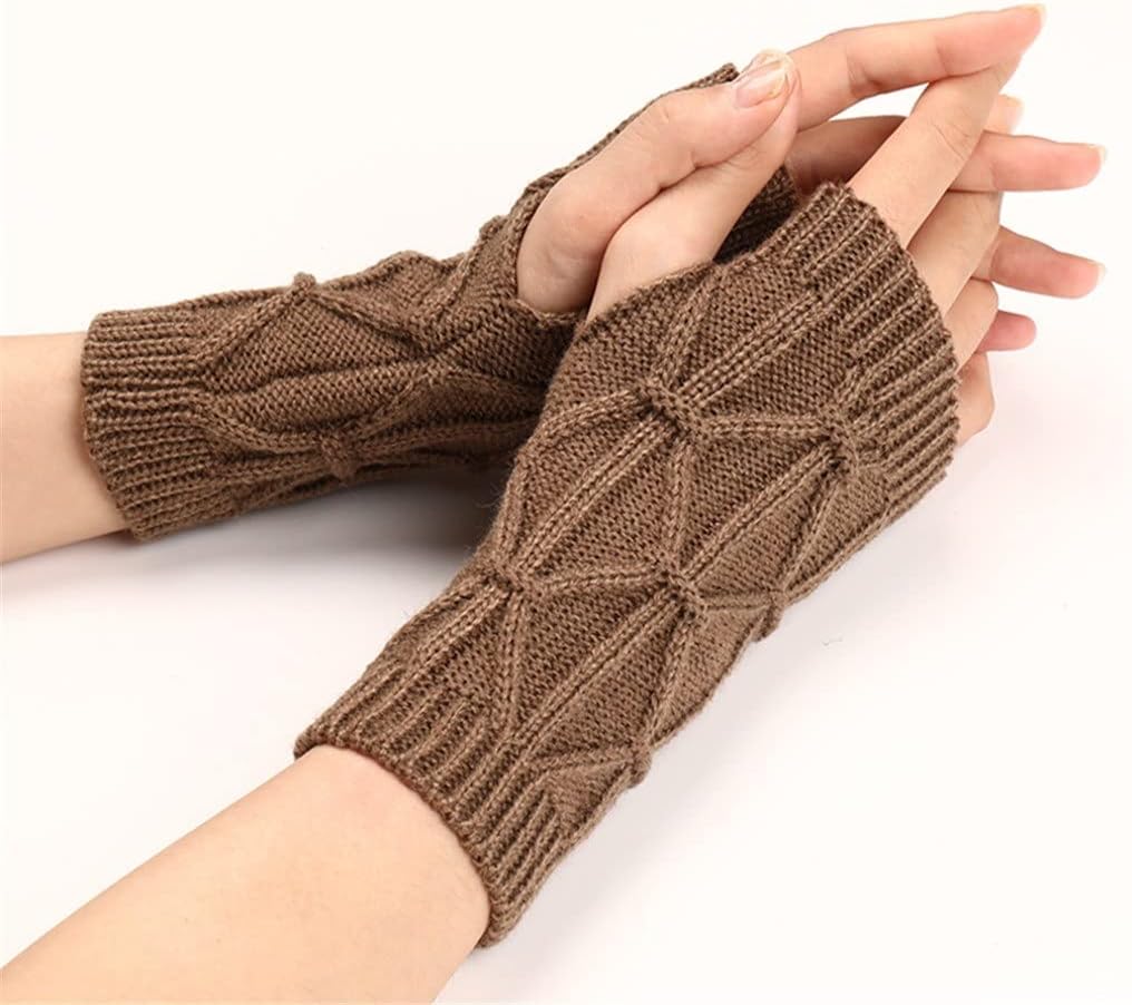 Women Hand Warmer Winter Gloves Arm Crochet Knitting Wool Mitten Warm Fingerless Gloves Women Gloves