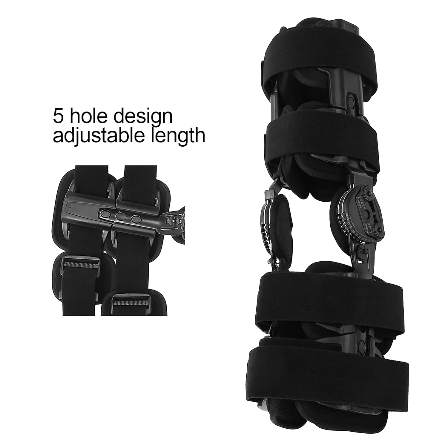 Leg Brace, Knee Brace Adjustable and Breathable Hinged Knee Brace Knee Splint Injury - Orthosis Stabilizer Hinged Immobilizer for Knee Sprain Ligament(