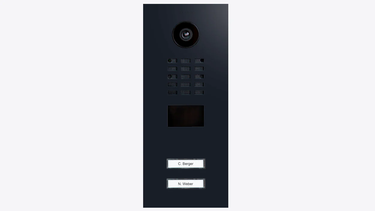 DoorBird D2102V IP Video Door Station, 2 Call Button in Black Blue, RAL 5004