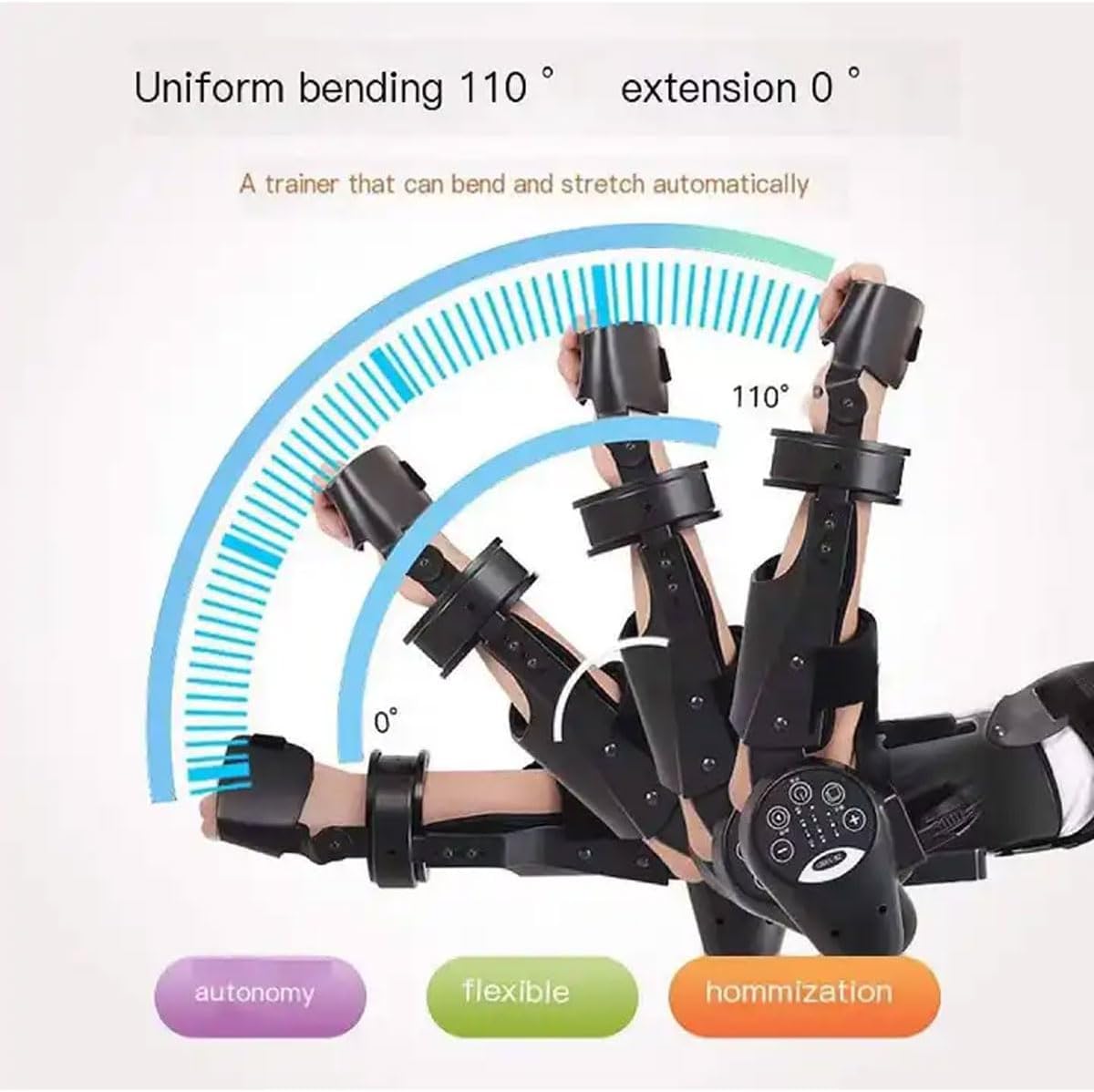 Electric Elbow Joint Exerciser, Wireless Intelligent Joint Rehabilitation Device, 110° Bending 3 Levels of Length Adjustable, Hinged Elbow Brace Arm Exerciser for Stroke Hemiplegia Patients