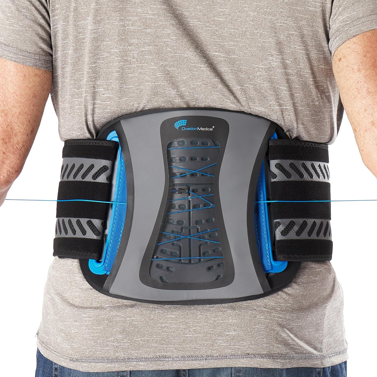 Nu-Form Universal Lower Back Brace - LSO Back Brace with Adjustable Closure - Lumbar Support Belt for Strains, Spondylolisthesis & Sciatica Pain Relief - Back Brace for Lower Back Pain