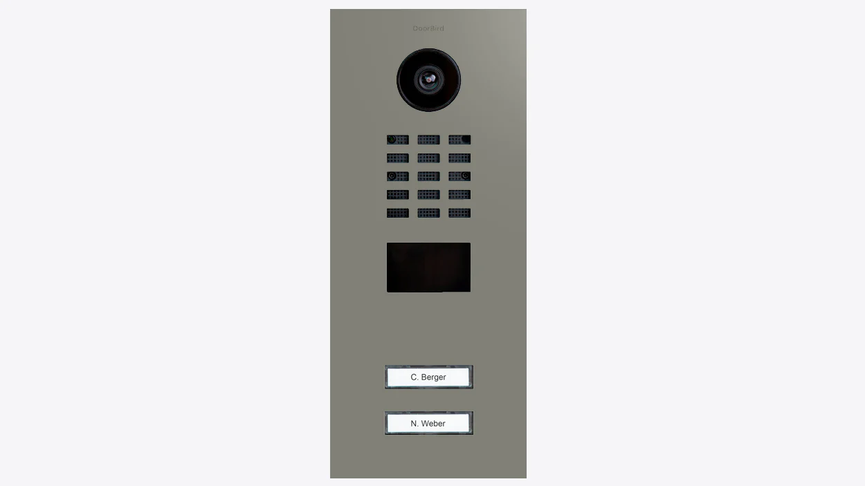 DoorBird D2102V IP Video Door Station, 2 Call Button in Concrete Grey, RAL 7023