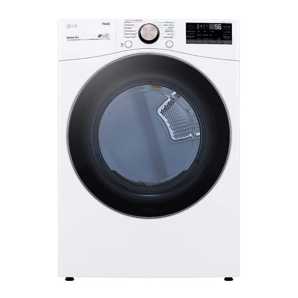 LG 7.4 Cubic Feet Smart Front Load Gas Dryer with TurboSteam Technology (White)