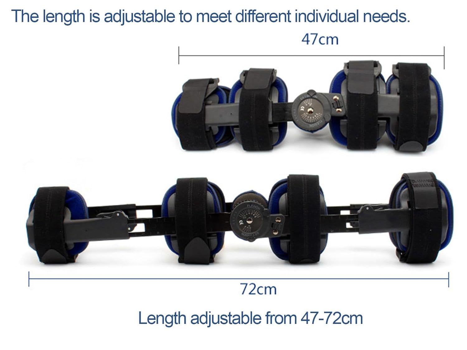 PopieL Knee Brace Orthotic Brace, Adjustable Sports Protective Gear for Knee and Leg, Hinged Rom Knee Brace for Recovery After Surgery, Fracture Fixation Brace, One Size