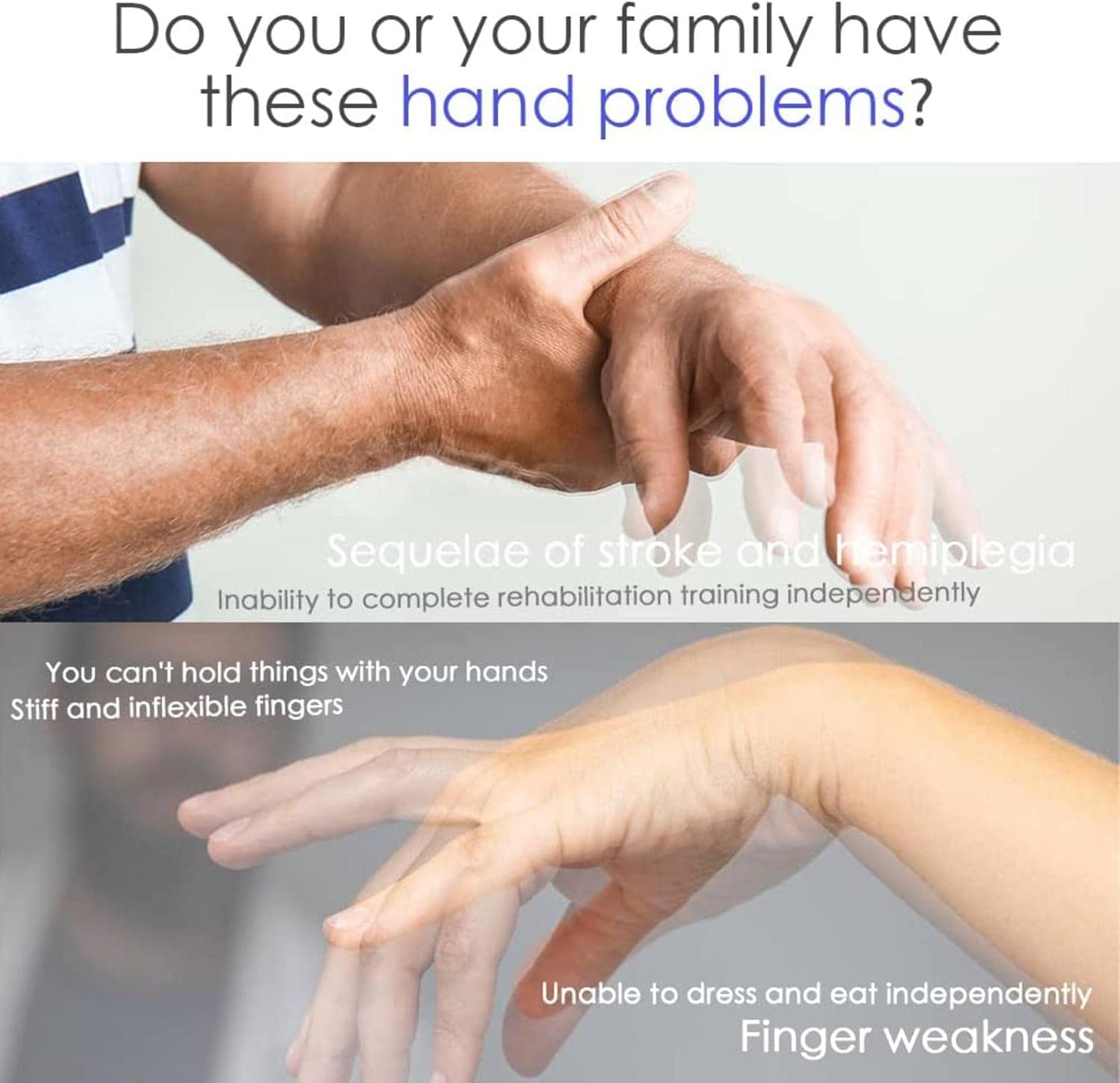 Stroke Hand Splint Assistive Gloves Hemiplegia Finger Rehabilitation Trainer Robot Gloves for Stroke Hemiplegia Hand Function Recovery,Left-XL