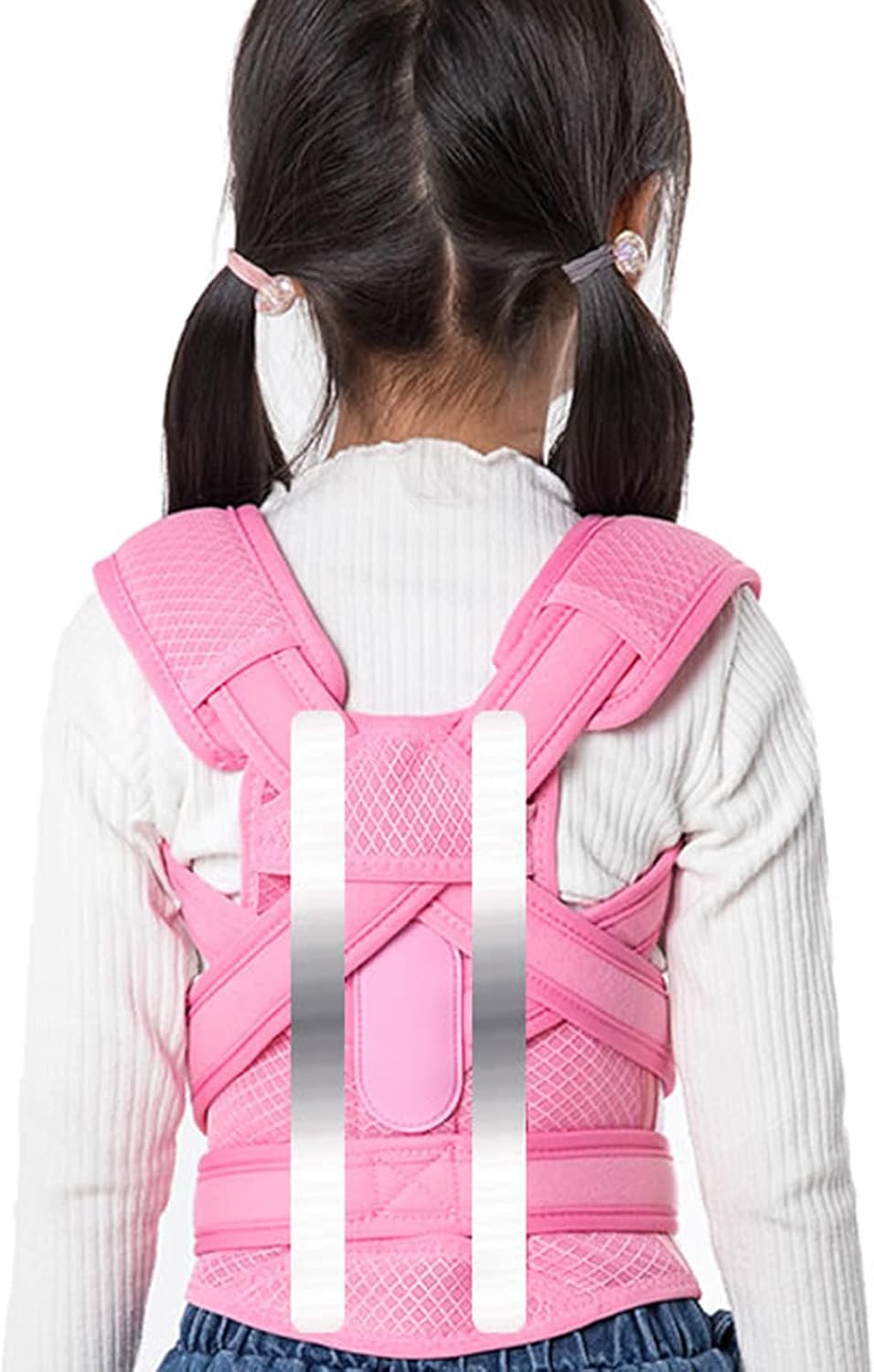 Back Correction Humpback Belt High Elasticity Adjustable Brace Comfort Back Shoulder Clavicle Support Neck Pain Relief Abdomen for Adult Children,Blue,L (Medium)