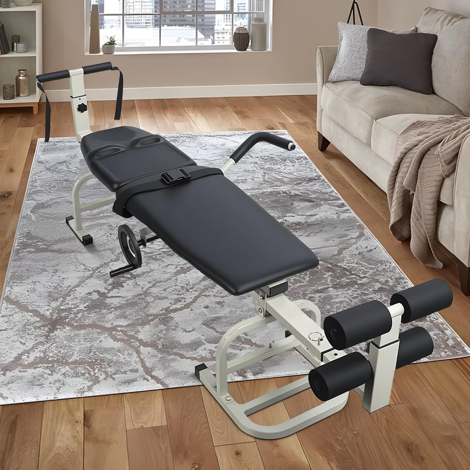 Lumbar Traction Bed,Back Decompression Devices Spine,Neck Stretcher Cervical Traction Device, Portable Body Stretching Device Equipment Full Body Tractions Machine Bed for Home