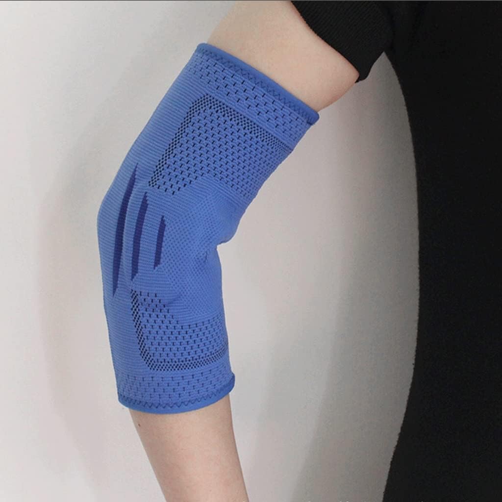 1 Pair Elbow Support Gym Sport Elbow Protector Pad Arm Sleeve Guard Gym Safety Silicone(D,24-31cm)