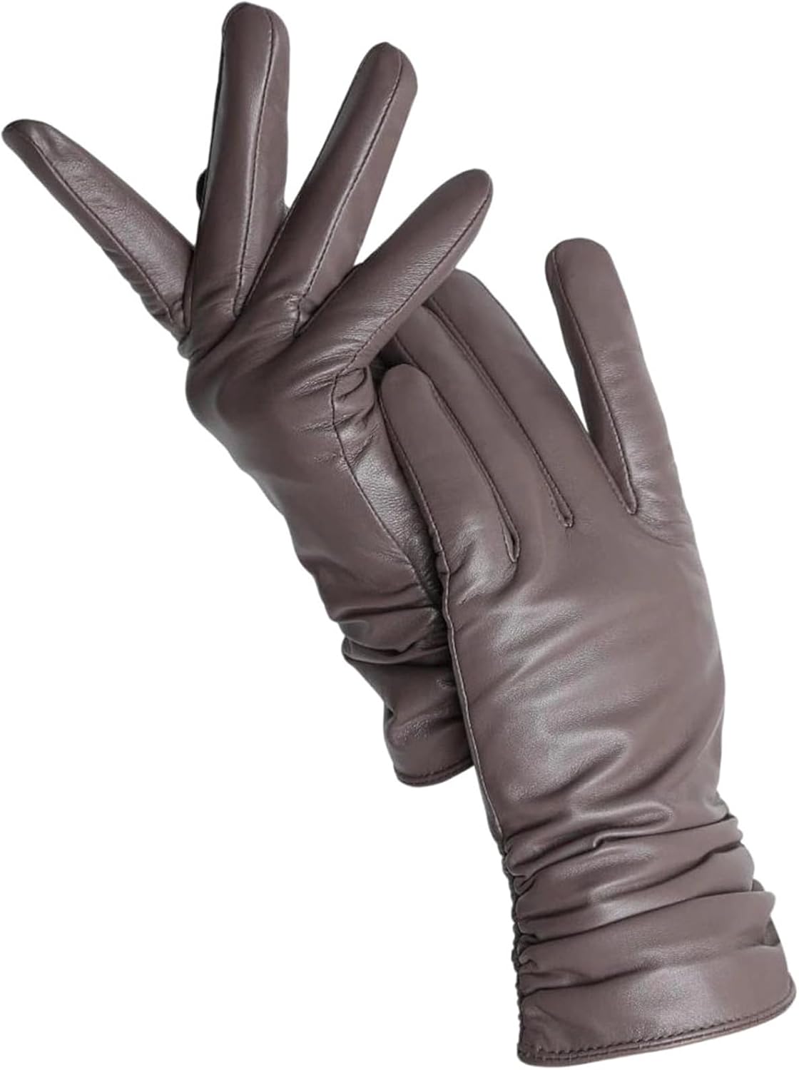 Women's Driving Gloves Simple Thin Design With A Warm Interior And Touchscreen Capability For Short Wrist Cold Weather Use