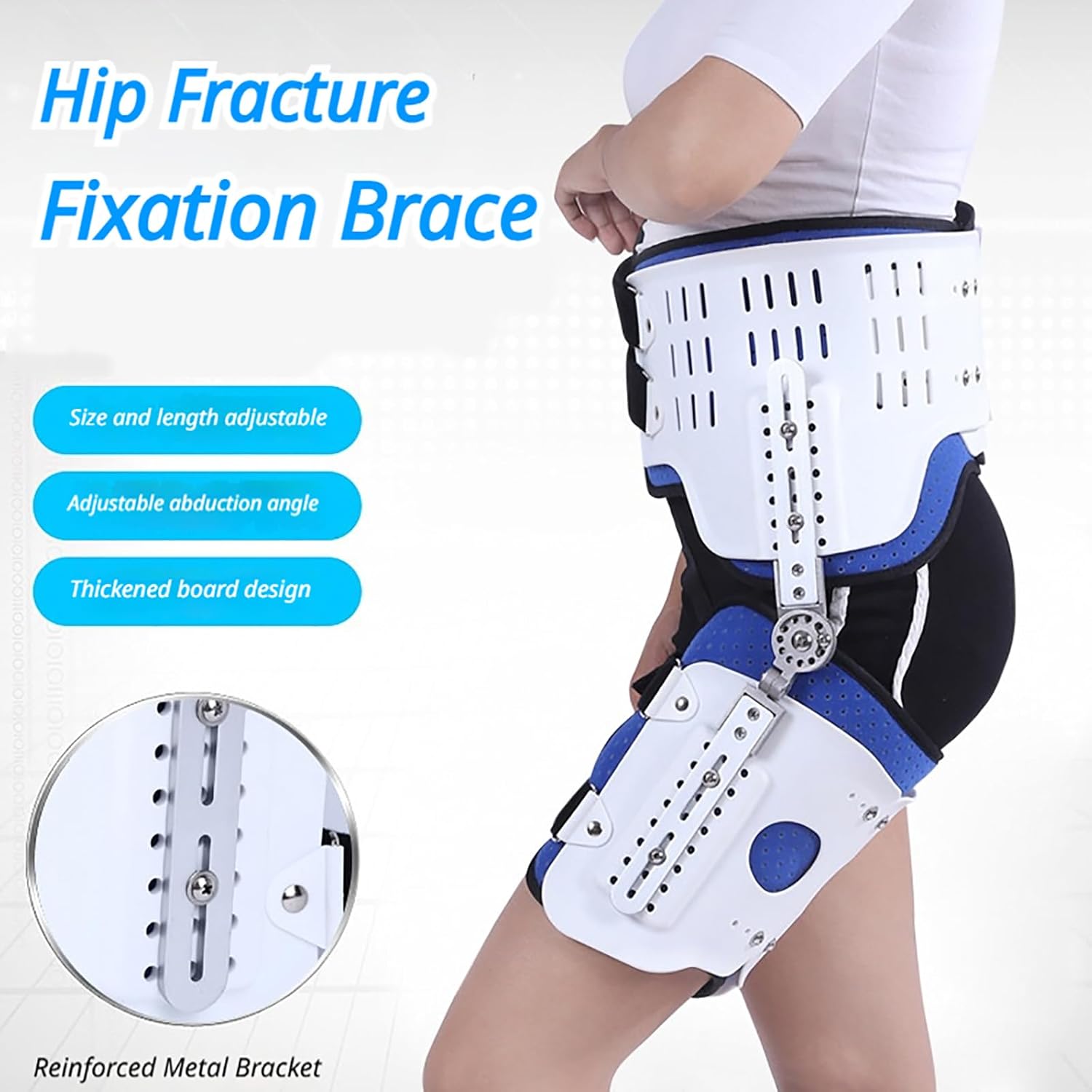 Youth Hip Orthosis Brace, Adjustable Hinged Hip Brace, Fixed Abduction Angle for Optimal Hip Positioning, Joint Fixation, Universal Fit, Ideal for Home Recovery and Clinical Rehabilitation