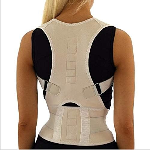 Posture Corrector Magnetic Therapy Adult Back Corset Shoulder Lumbar Posture Corrector Bandage Spine Support Belt Back Support Posture Correction Back Brace (Color : White, Size : XL)