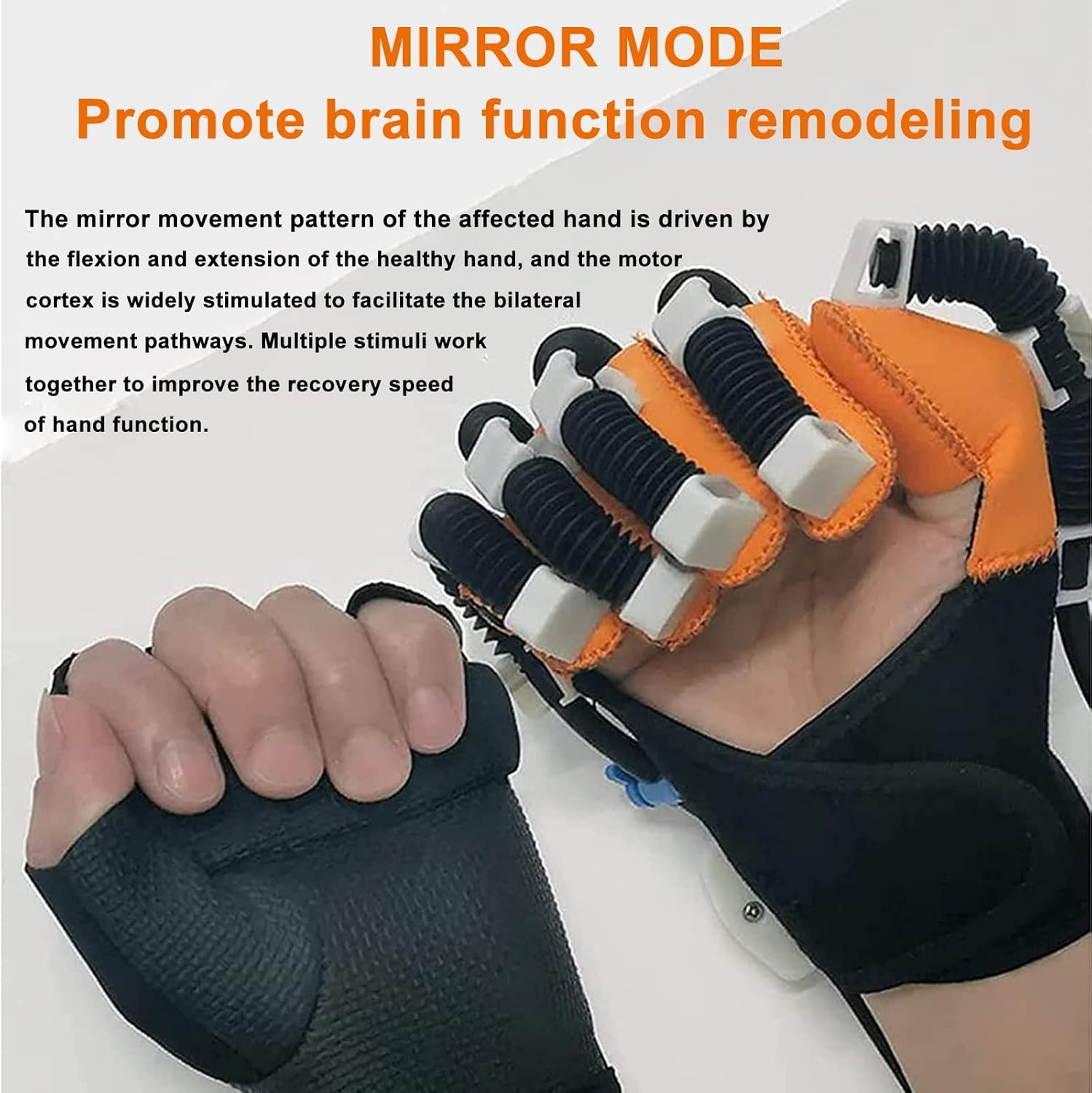 Hemiplegia Finger Rehabilitation Trainer Robot Gloves, Stroke Hemiplegia Rehabilitation Training Equipment, Finger Straightening Brace Guard Protector, for Patients with Hand Dysfunction