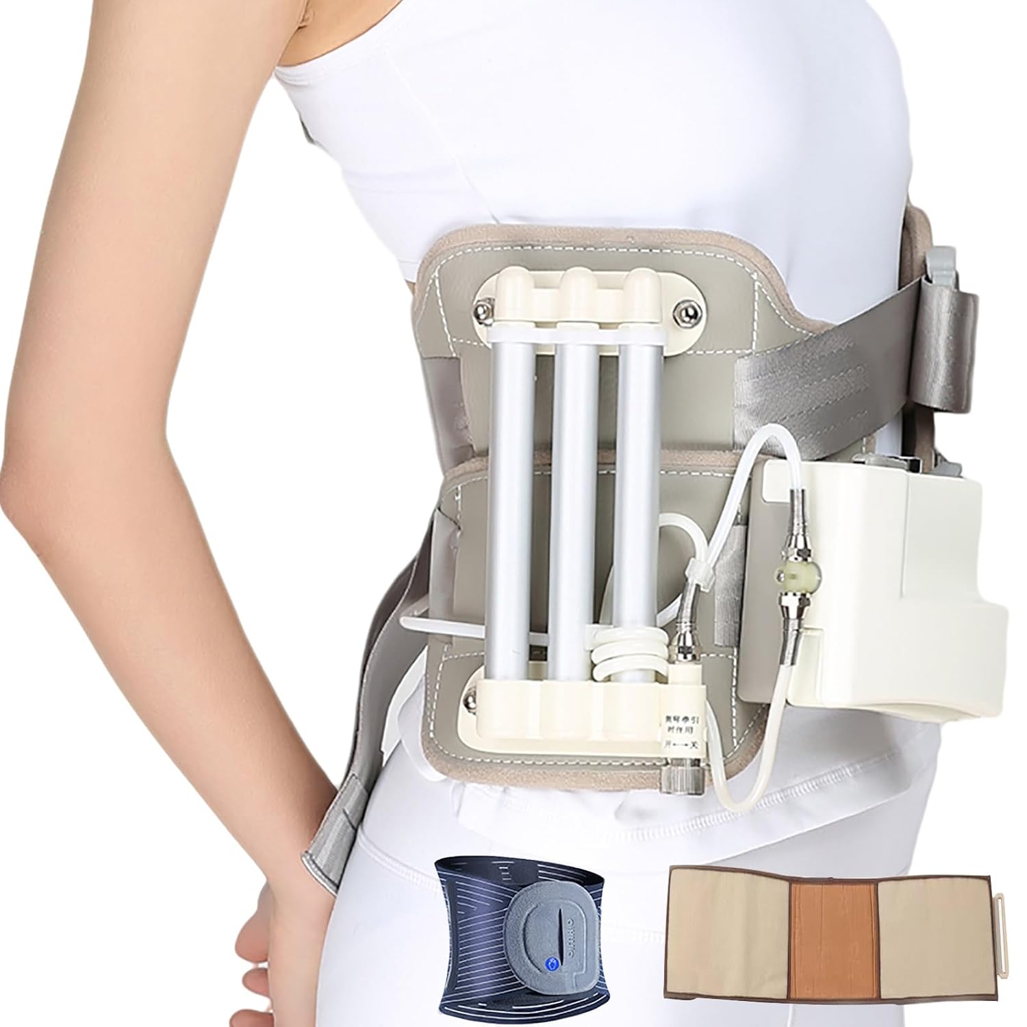 Lumbar Decompressor, Scoliosis Brace Posture Corrector, Bilateral Synchronization/Pressure Visualization, Waist Protection Belt for Men and Women with Lumbar Muscle Strain,SideCur