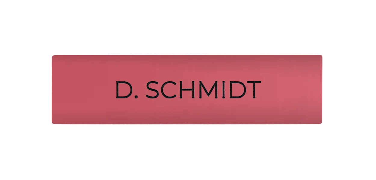 DoorBird Nameplate for One Call Button D21X  in Antique Pink, RAL 3014 - Individual Engraving