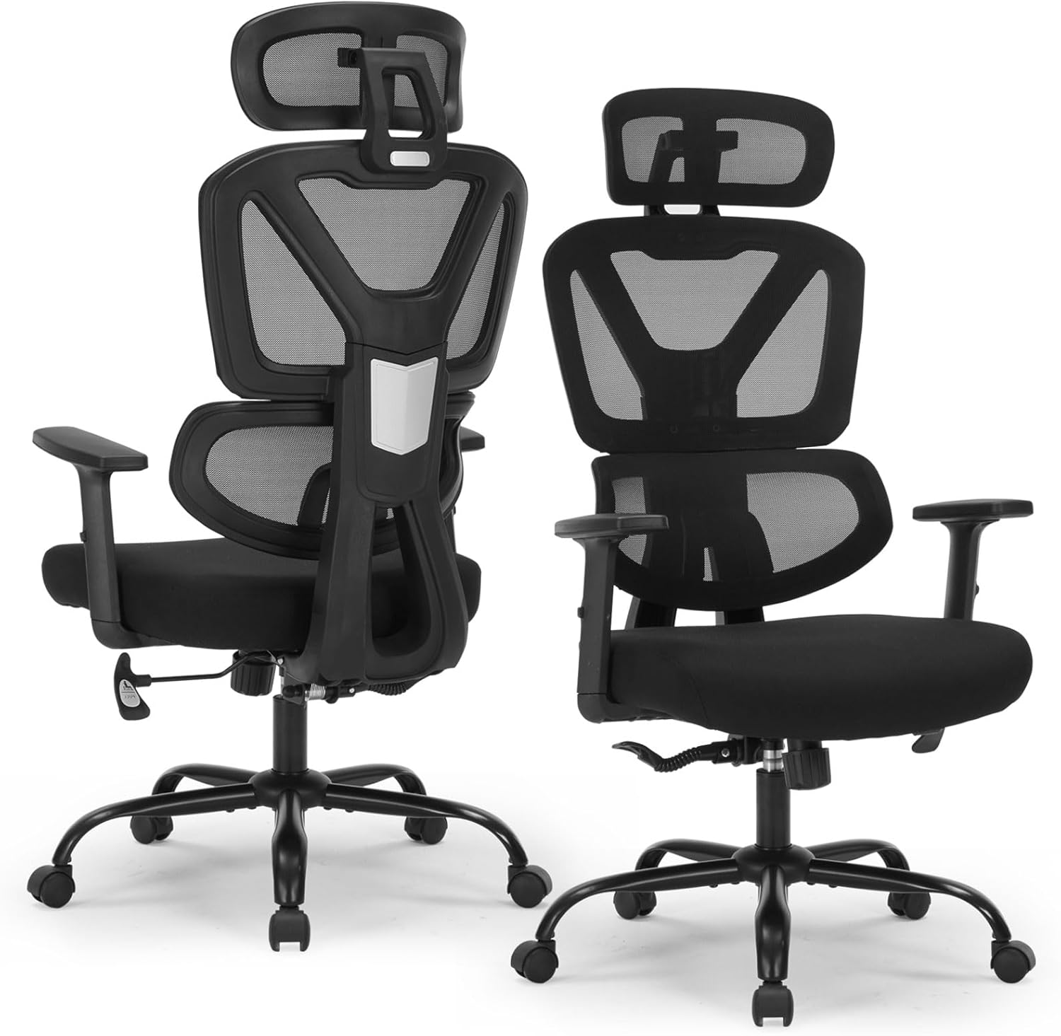 Ergonomic Office Chair, Ergonomic Desk Chair with Adjustable Height, Lumbar Support, High Back Mesh Home Computer Chair with Adjustable Armrests, Task Chairs for Home Office - 350lb Executive Chairs