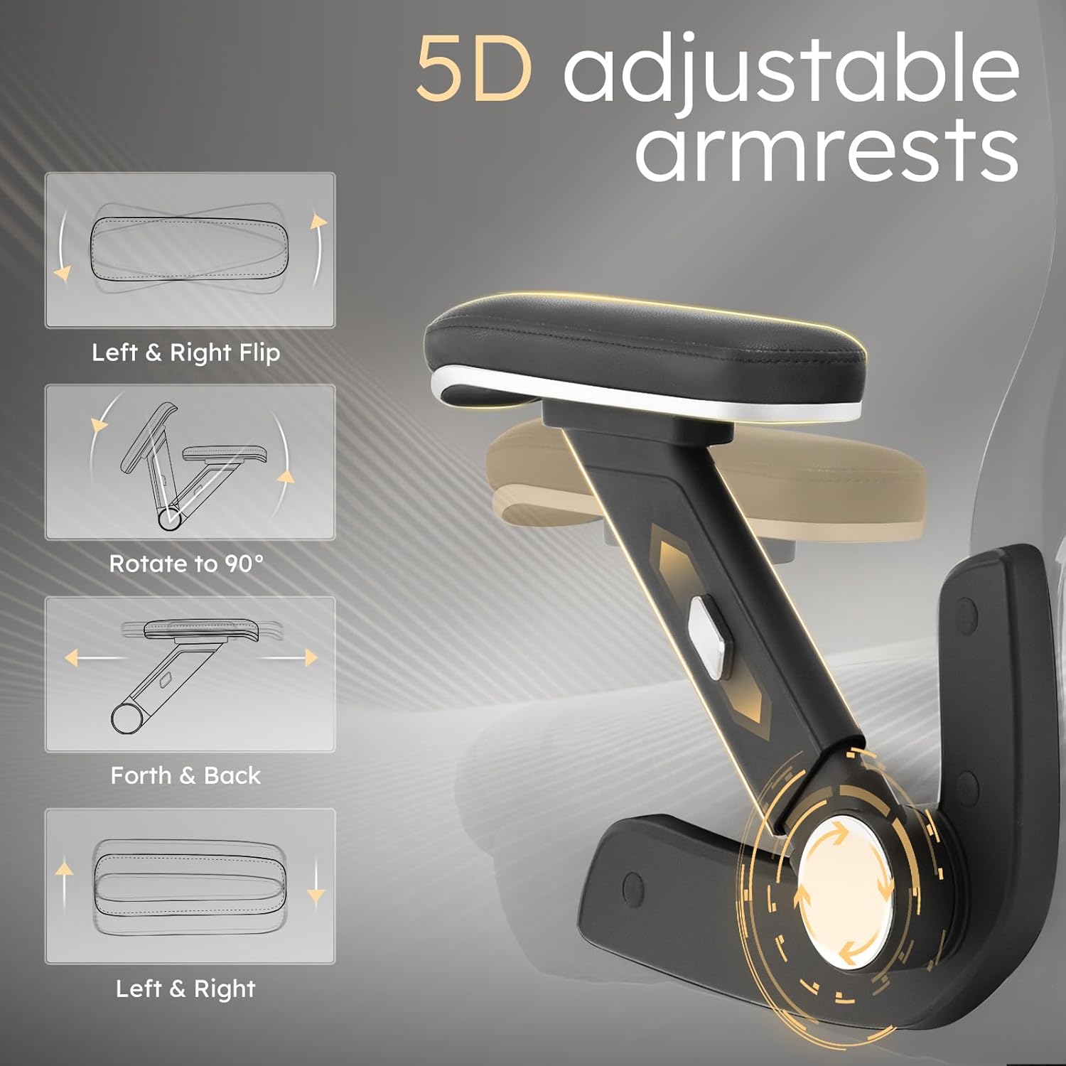 750lbs Big and Tall Office Chair,Heavy Duty Office Chair with 5D Flip Arms and Adjustable Lumbar Support, Ergonomic Mesh High Back Desk Chair, Ergonomic Executive Home Office Computer Chair