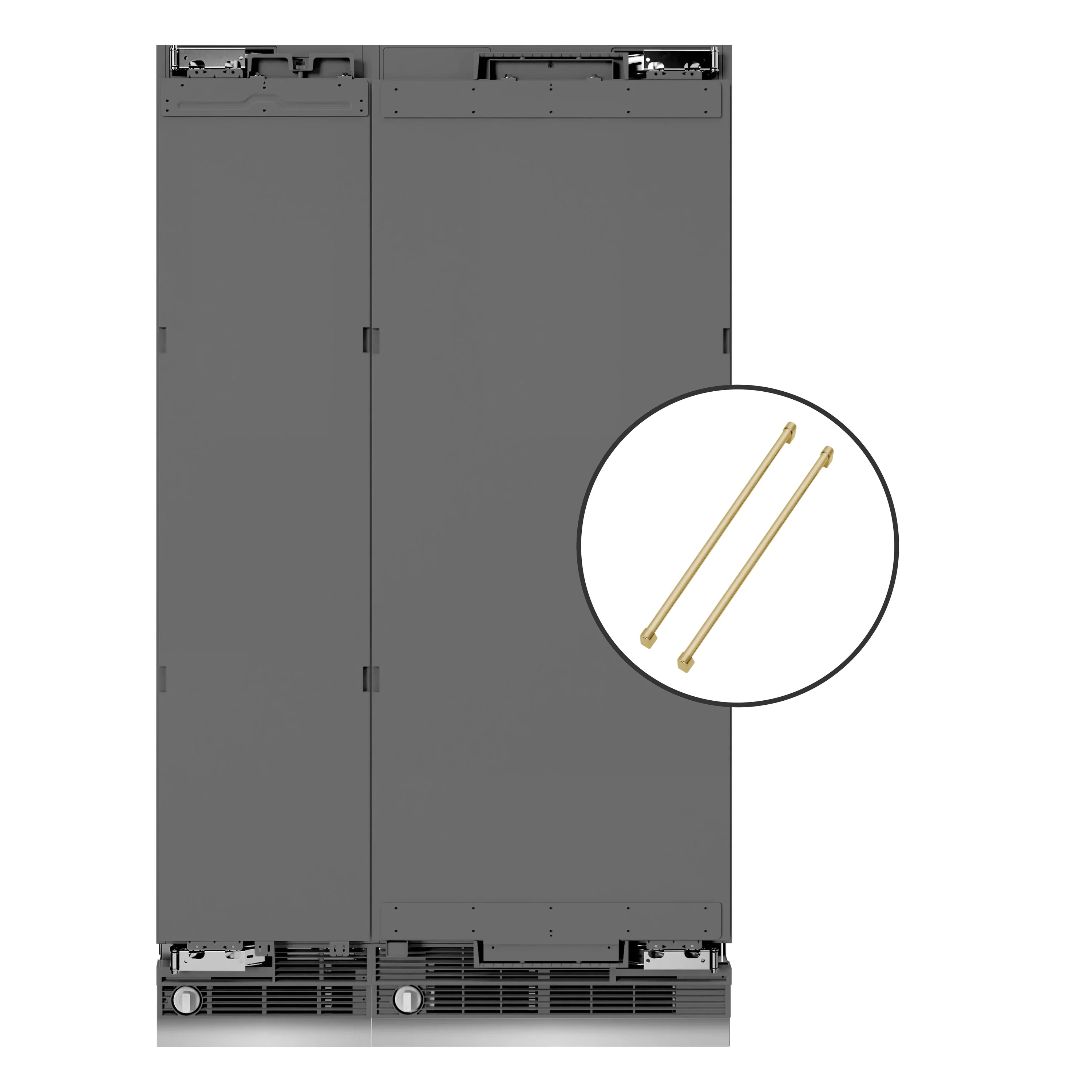 ZLINE 48-Inch Column 16.7 Cu. Ft. Refrigerator and 8.6 Cu. Ft. Freezer in Panel Ready with Champagne Bronze Accent