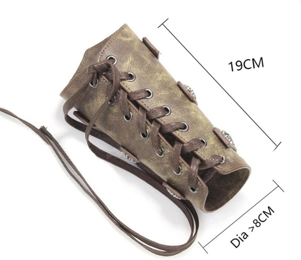 Leather Wide Bracers Medieval Retro Arm Guards Armor Cuff Multiple Purposes Universal with Hardware Buckle