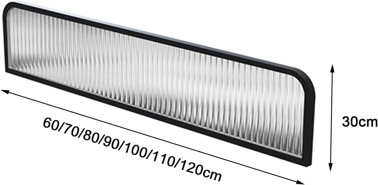 Standing Dining Room Partition Striped Glass Dining Room Screen Partition Office Screen Decorative Partition Dining Room Study Living Room Privacy,Black-30x110c(Gold-30x70cm