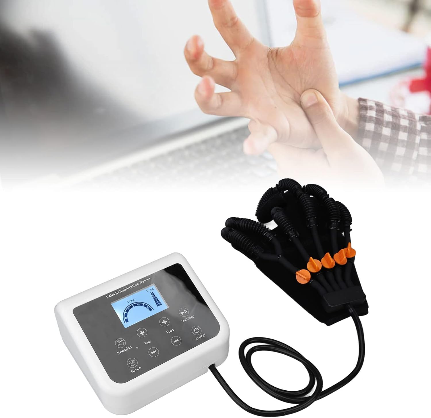 Training Stroke Hand Splint, Rehabilitation Robot Gloves Right Side Multiple Modes Easy Use for Home Hospital (S)
