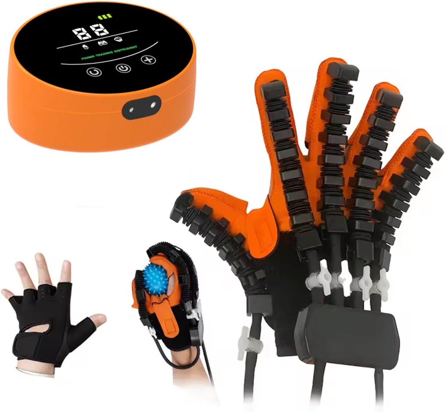 DVK Rehabilitation Robotic Gloves for Finger - Enhanced Hand and Finger Exercise for Stroke, Hand Robotic Rehabilitation (Right-XL), Orange