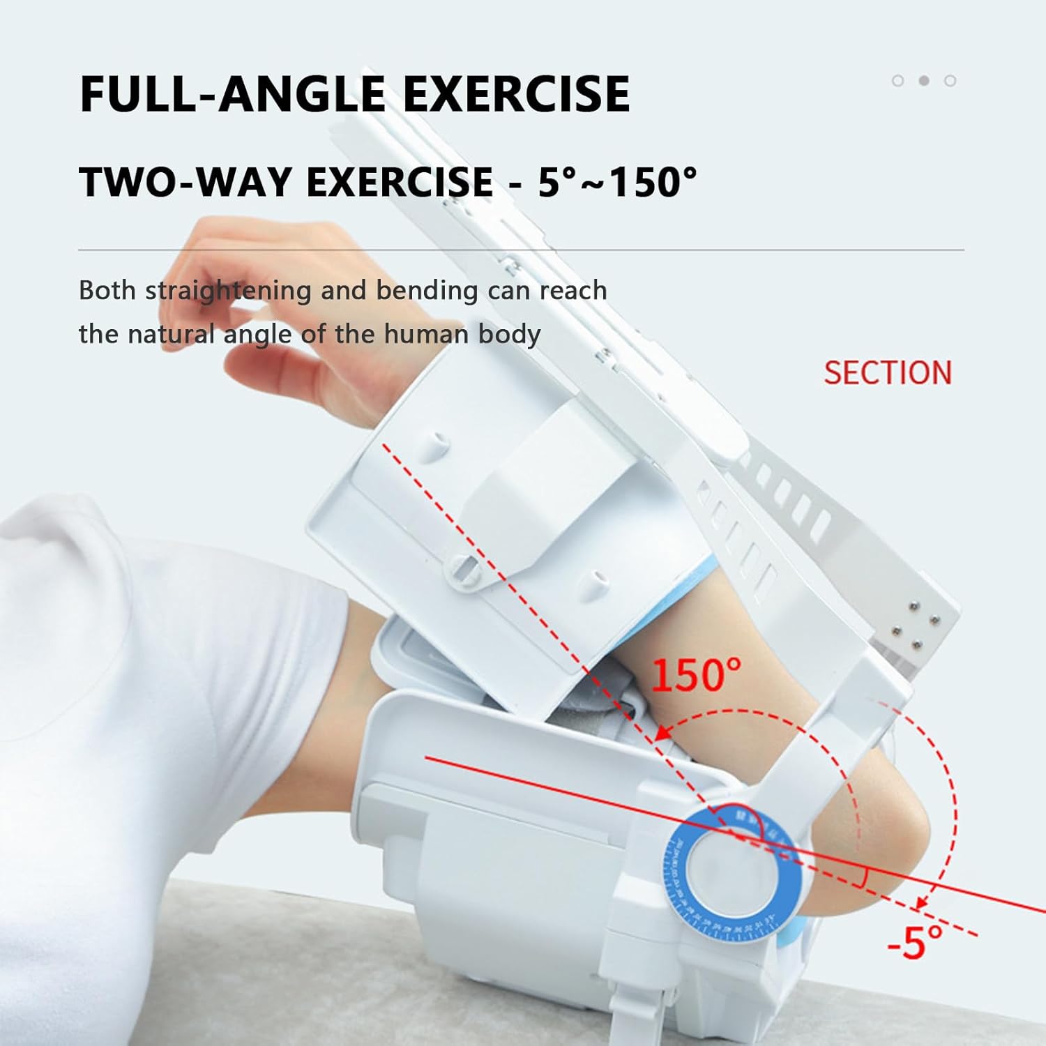 Electric Elbow Joint Rehabilitation Device,-5~150° Adjustable Post Op Elbow Brace Stabilizer Splint,Hinged Elbow Brace Arm Exerciser,for Arm Fracture